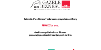 AKOMEX sp. z o.o. w ekskluzywnym klubie „Gazel Biznesu 2023”
